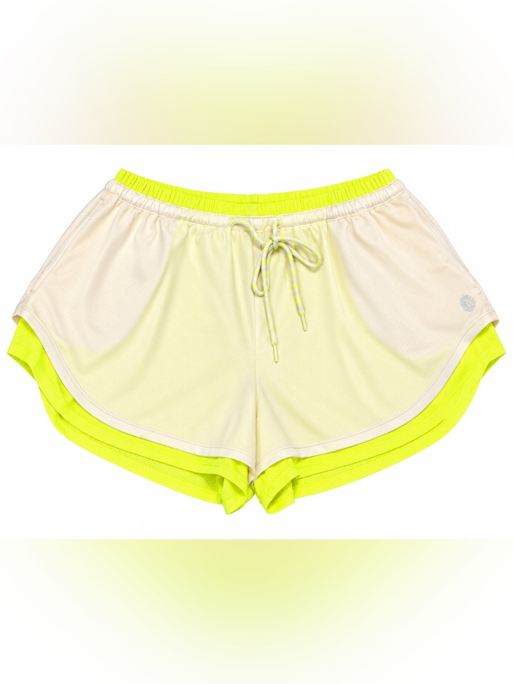 FP Movement by Free People Neon Lime Layered Mesh Athletic Shorts